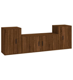 Ensemble de meubles TV 3 pcs Chêne marron Bois d'ingénierie