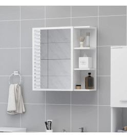 Armoire à miroir de bain Blanc 62,5x20,5x64 cm Aggloméré