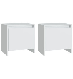 Tables de chevet 2 pcs blanc 45x34x44,5 cm bois d'ingénierie