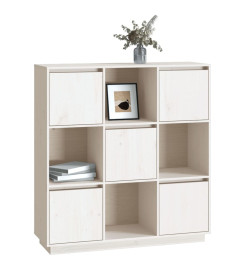 Buffet Blanc 110,5x35x117 cm Bois massif de pin