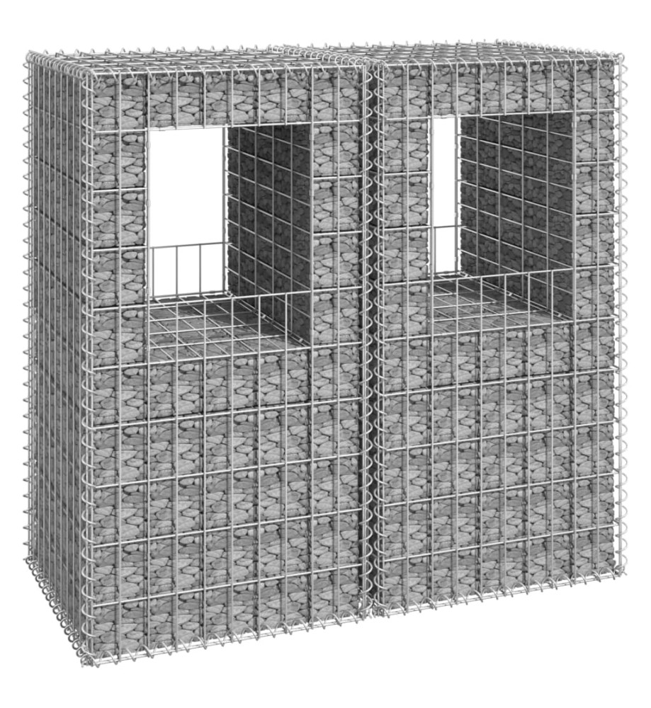 Poteaux à panier de gabion 2 pcs 50x50x100 cm Fer