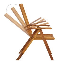 Chaises inclinables de jardin 4 pcs avec coussins Bois d'acacia