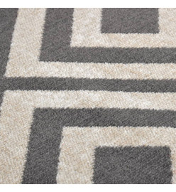 Tapis à tissage plat d'extérieur 80x150 cm Noir et beige clair