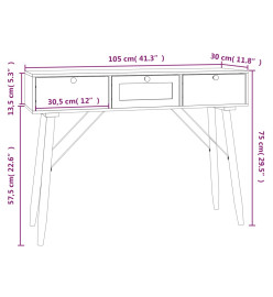 Table console avec tiroirs 105x30x75 cm bois d'ingénierie