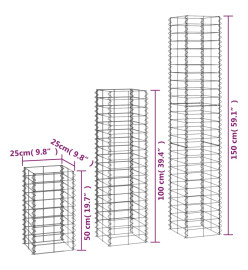 6 gabions en fil galvanisé