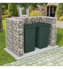 Cadre à gabion de poubelle double Acier 180 x 100 x 120 cm