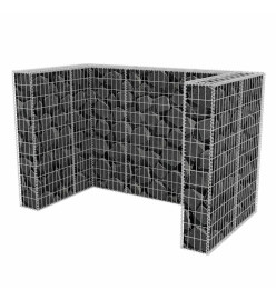 Cadre à gabion de poubelle double Acier 180 x 100 x 120 cm