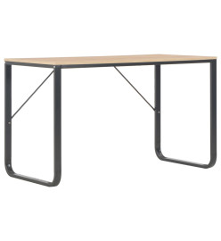 Bureau d'ordinateur Noir et chêne 120x60x73 cm