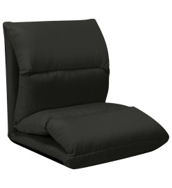 Chaise pliable de sol Noir Microfibre