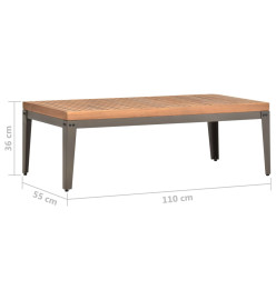 Table basse de jardin 110x55x36 cm Bois solide d'acacia