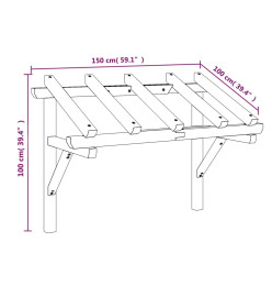 Auvent de porte 150x100x100 cm Bois de pin solide