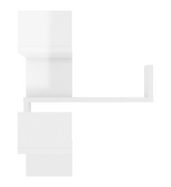 Étagère murale d'angle 2pcs Blanc brillant 40x40x50cm Aggloméré