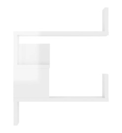 Étagère murale d'angle 2pcs Blanc brillant 40x40x50cm Aggloméré