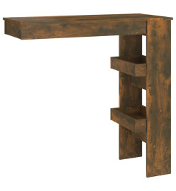 Table de bar murale Chêne fumé 102x45x103,5cm Bois d'ingénierie