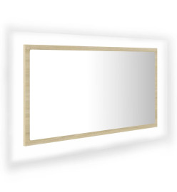 Miroir LED de salle de bain Chêne sonoma 80x8,5x37 cm Acrylique