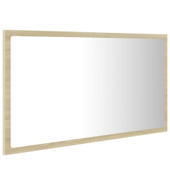 Miroir LED de salle de bain Chêne sonoma 80x8,5x37 cm Acrylique