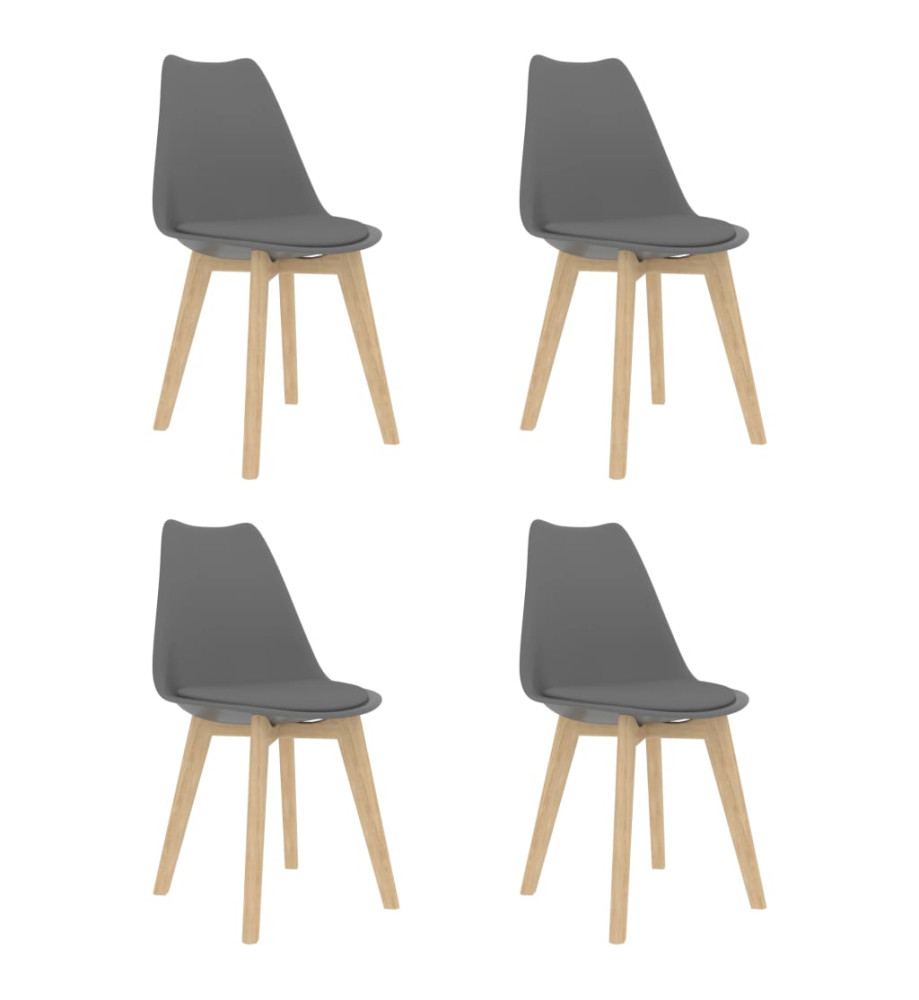 Chaises à manger lot de 4 Gris Plastique