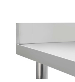 Table de travail de cuisine avec dosseret 80x60x93 cm Inox