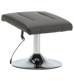 Fauteuil de massage avec repose-pied gris similicuir