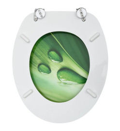 Siège de toilette avec couvercle MDF Vert Gouttes d'eau