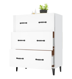 Buffet Blanc brillant 69,5x34x90 cm Bois d'ingénierie