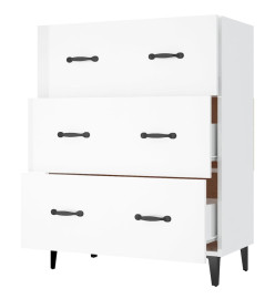 Buffet Blanc brillant 69,5x34x90 cm Bois d'ingénierie