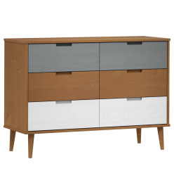 Commode MOLDE Marron 113x40x80 cm Bois de pin massif