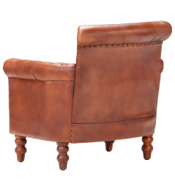 Fauteuil Marron Cuir de chèvre véritable