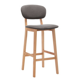 Tabourets de bar lot de 2 gris clair tissu