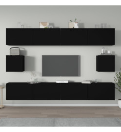 Ensemble de meubles TV 6 pcs Noir Bois d'ingénierie