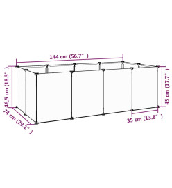 Cage pour petits animaux Noir 144x74x46,5 cm PP et Acier