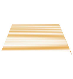 Tissu de remplacement pour auvent Jaune et blanc 5x3,5 m