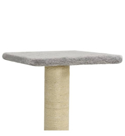 Arbre à chat avec griffoirs en sisal Gris clair 119 cm