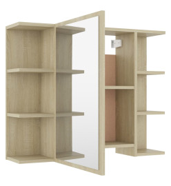 Armoire à miroir de bain Chêne sonoma 80x20,5x64 cm Aggloméré