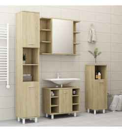 Armoire à miroir de bain Chêne sonoma 80x20,5x64 cm Aggloméré