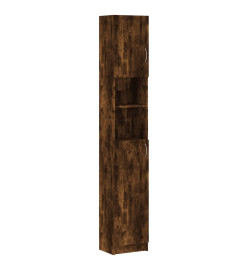 Armoire de bain Chêne fumé 32x25,5x190 cm Bois d'ingénierie