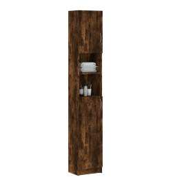 Armoire de bain Chêne fumé 32x25,5x190 cm Bois d'ingénierie