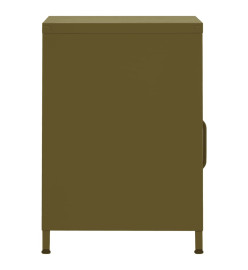 Table de chevet Vert olive 35x35x51 cm Acier