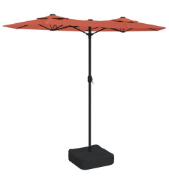 Parasol à double tête avec LED terre cuite 316x240 cm