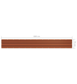 Écran de balcon Orange et marron 75x600 cm Tissu Oxford