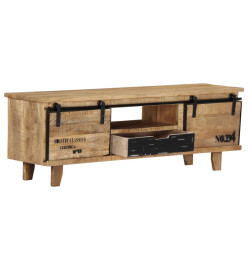 Meuble TV 120x30x40 cm Bois massif de manguier