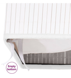 Panier à linge avec une seule section bambou blanc