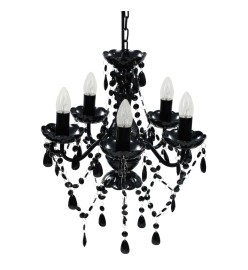 Lustre avec 5 ampoules Crystal noir