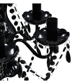 Lustre avec 5 ampoules Crystal noir