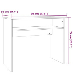 Bureau Chêne marron 90x50x74 cm Bois d'ingénierie