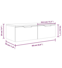 Armoires murales 2 pcs Blanc 68x30x20 cm Bois d'ingénierie