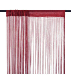 Rideau en fils 2 pcs 100 x 250 cm Bordeaux