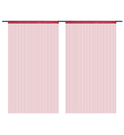 Rideau en fils 2 pcs 100 x 250 cm Bordeaux