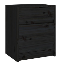 Table de chevet Noir 40x31x50 cm Bois de pin massif