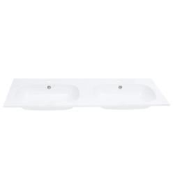 Lavabo double encastré 1205x460x145 mm SMC Blanc